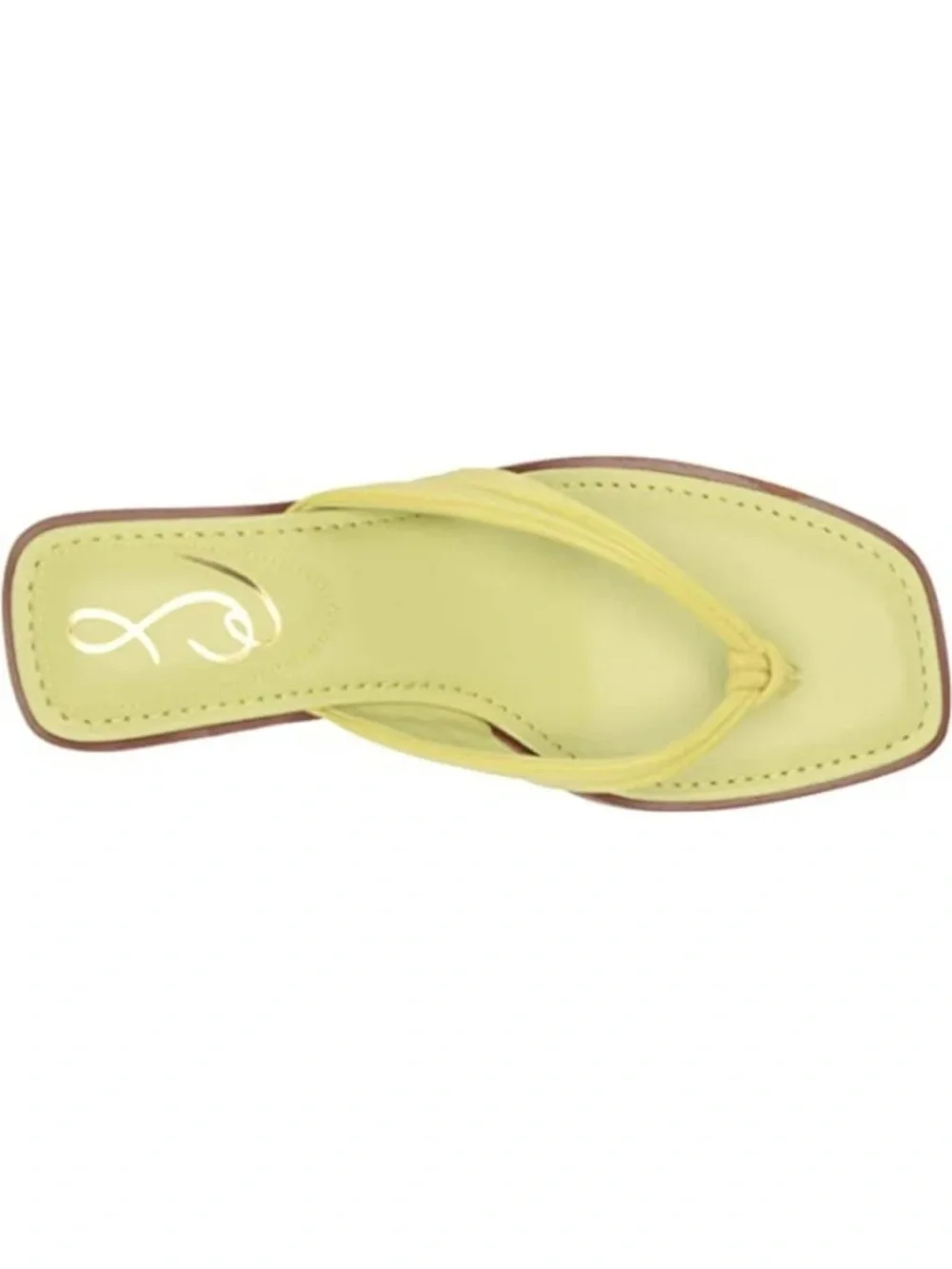 Sam Edelman Daphney Kiwi Leather Thong Lime Green Kitten Heel Mules Sz 9 BNWB - Picture 3 of 8